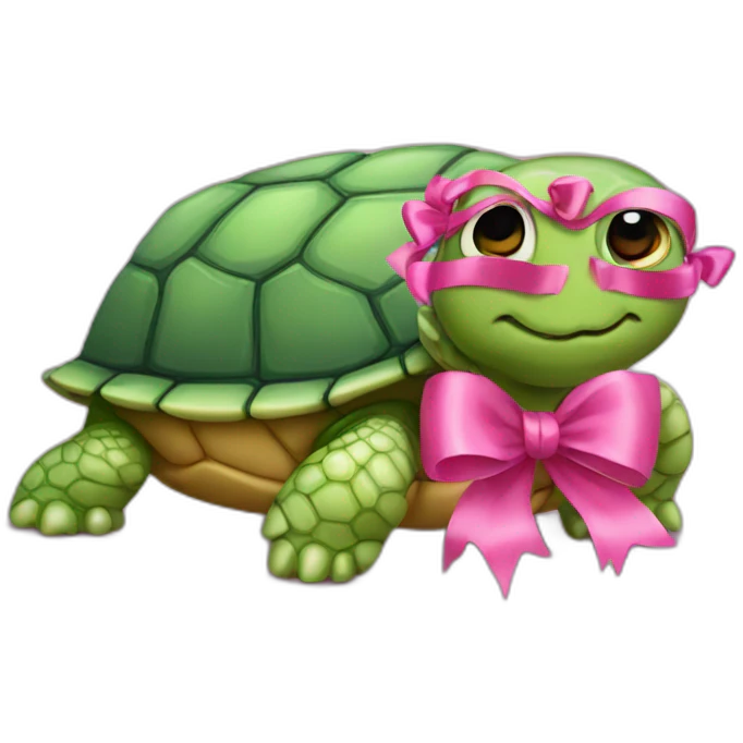 turtle with a pink bow emoji