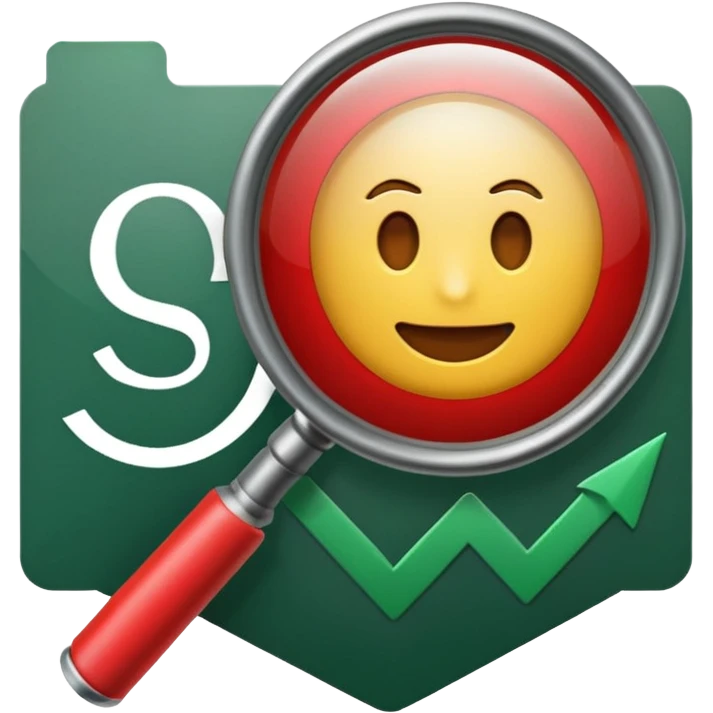 Create a clean emoji-style icon representing “Challenge Review”.Include a document with a red warning symbol, a magnifying glass overlay of dark green color, and a small refresh arrow. emoji