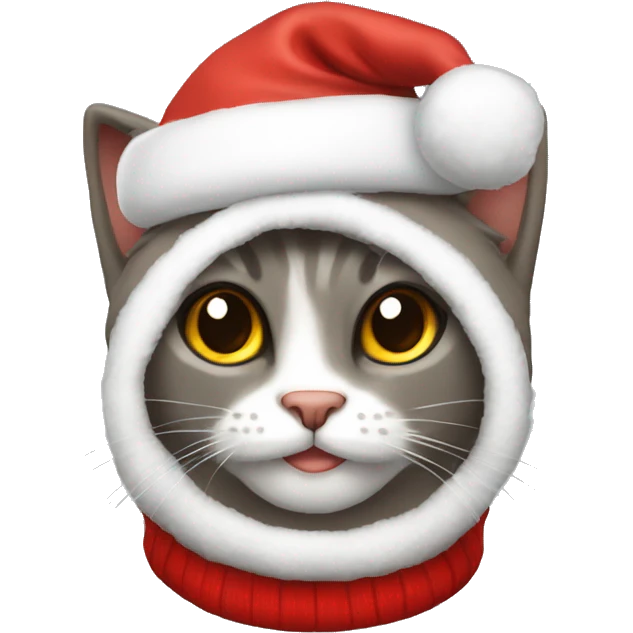 Gato con gorrito de navidad  emoji