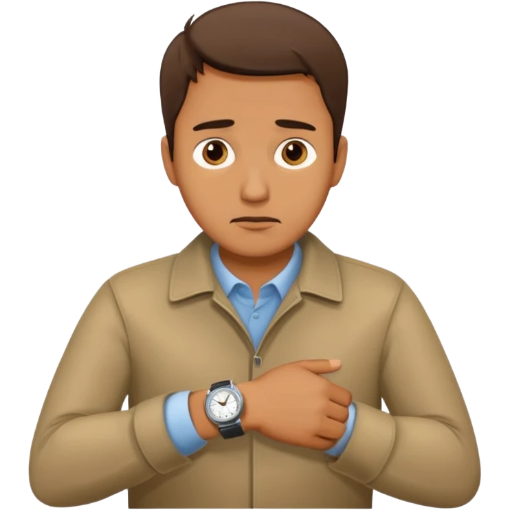 a man hurriedly checking his watch emoji