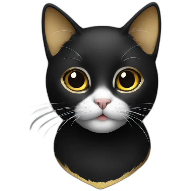 cat black with some gold emoji
