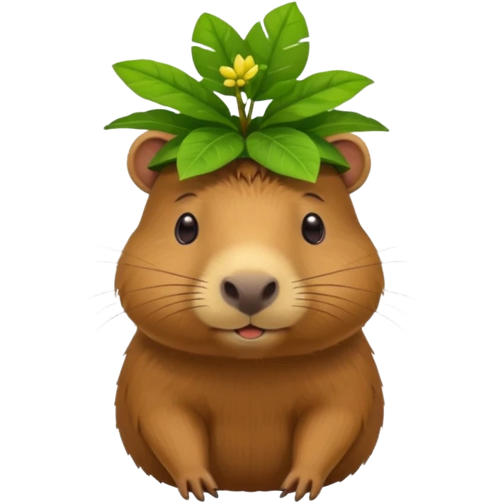 Capybara with plant hat emoji