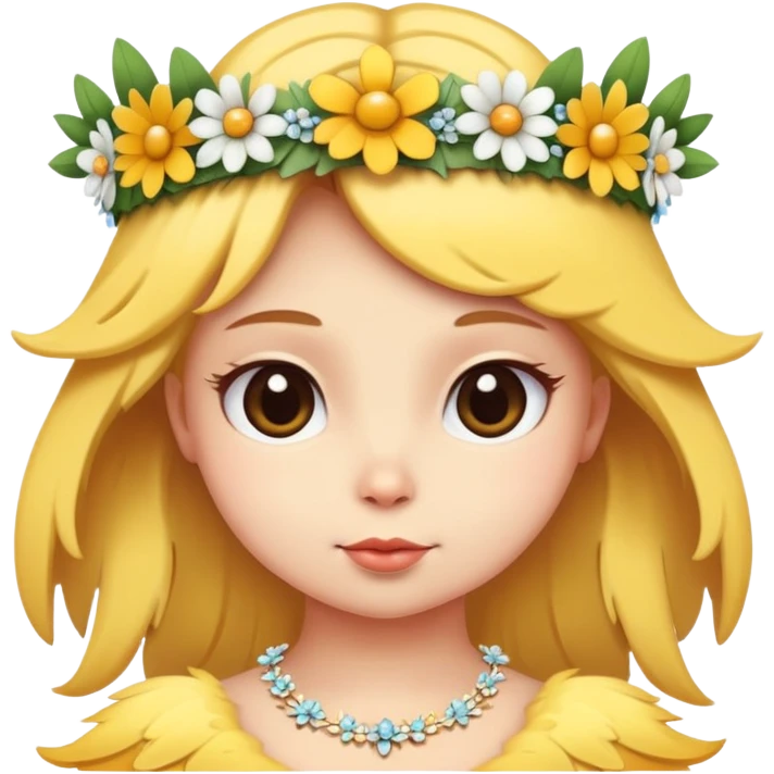 Chick with a flowers tiara emoji