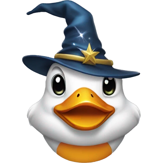 duck with a wizard hat emoji