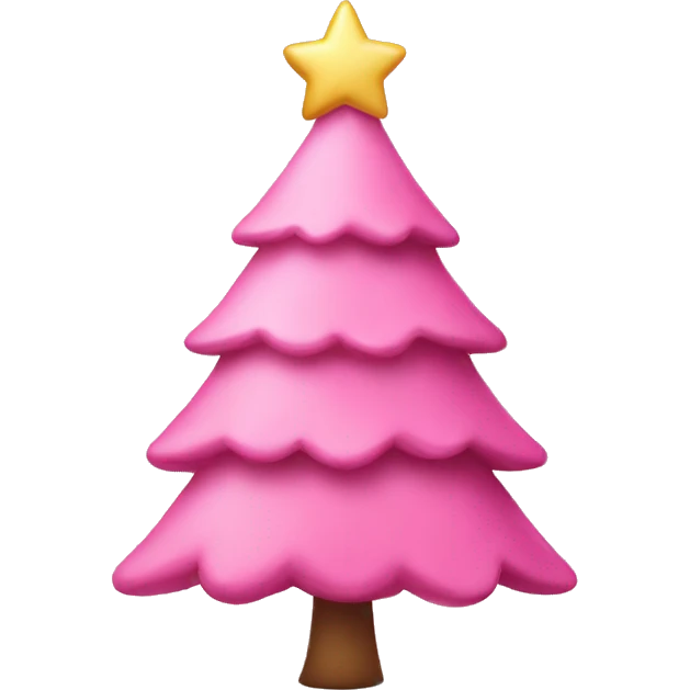 Cute pink Christmas tree emoji