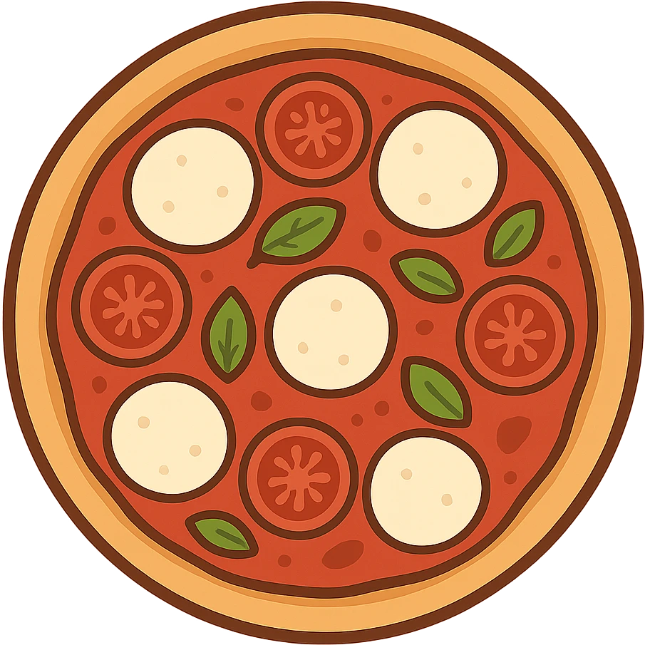 flat toon margherita pizza emoji