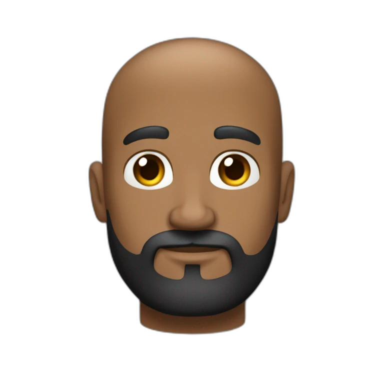 hombre de 45 años cabello negro muy corto canas barba ojos negros emoji