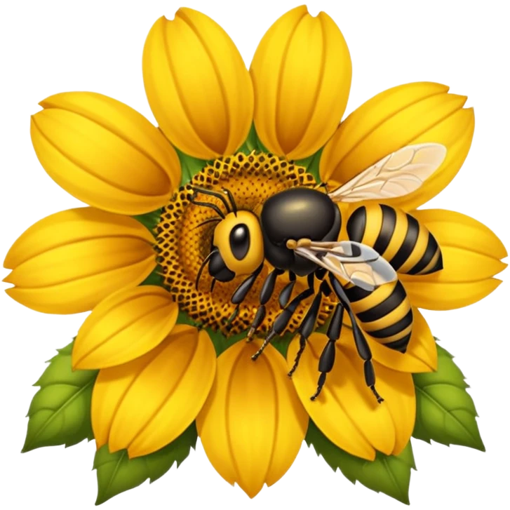  girasol y una aveja grande emoji