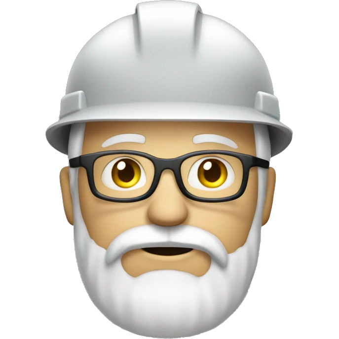 White bearded engineer with ipad emoji