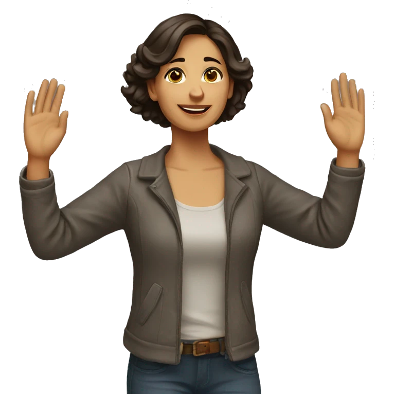 Spanish woman (full-body) (both arms raised) emoji