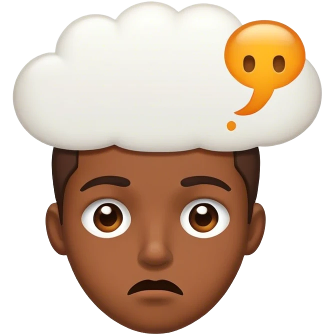 shut mouth with a thought bubble In its head emoji