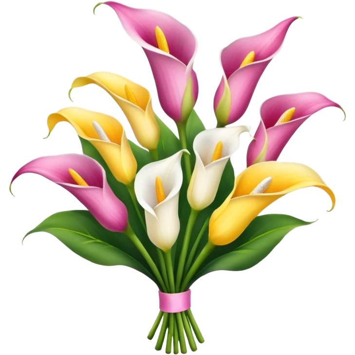 calla lily flower multicolor bouquet emoji
