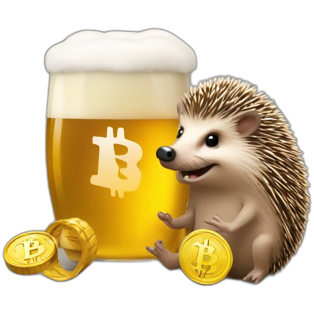 hedgehog bitcoin and beer emoji