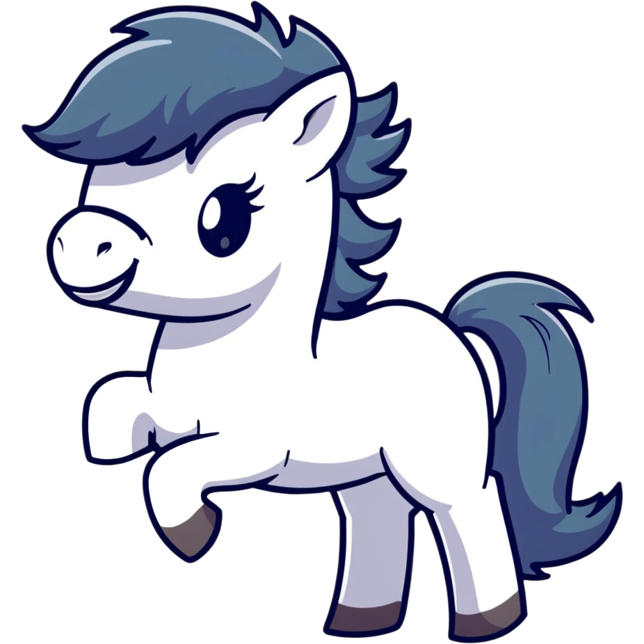 eager pony with hair blowing in the wind emoji