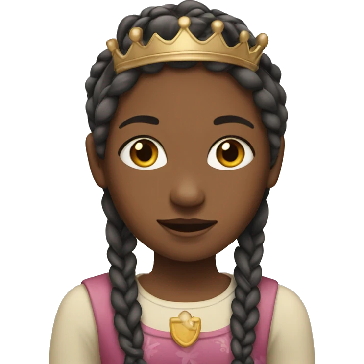 Girl with braids and crown emoji