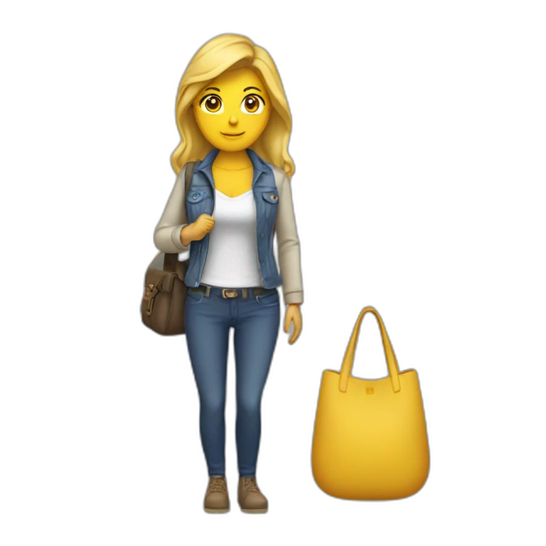 Joanne est une femme avec un sac banane emoji