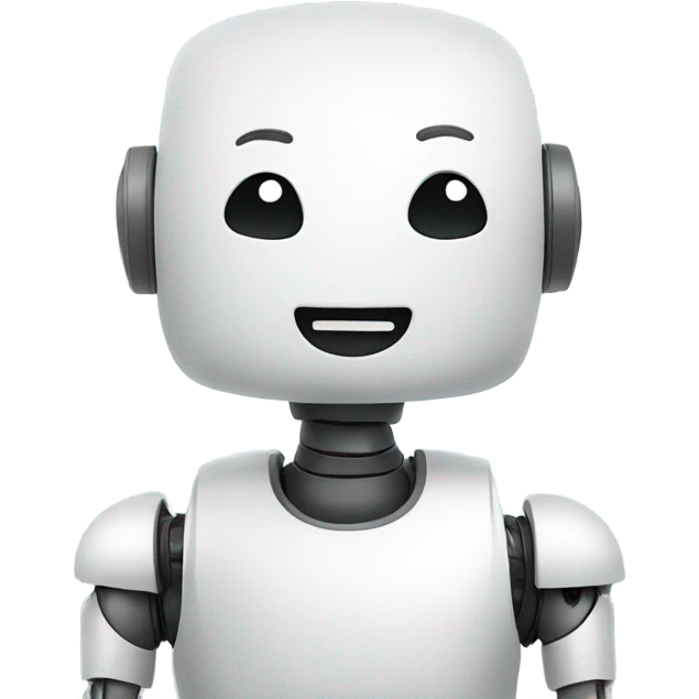 cute robot and a cloud of thoughts emoji