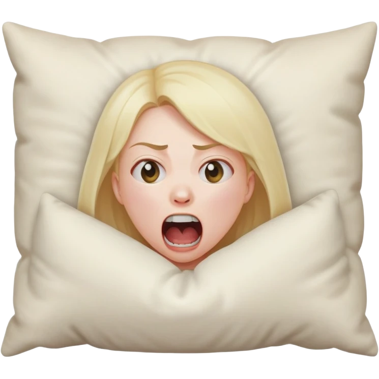 Girl screaming in her pillow  emoji