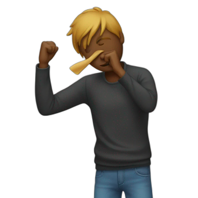 Homme qui fait le dab emoji