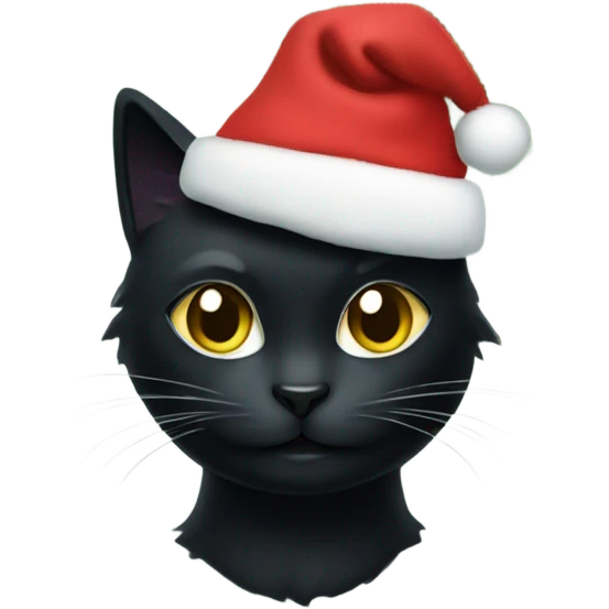 Black Cat under christmas tree  emoji