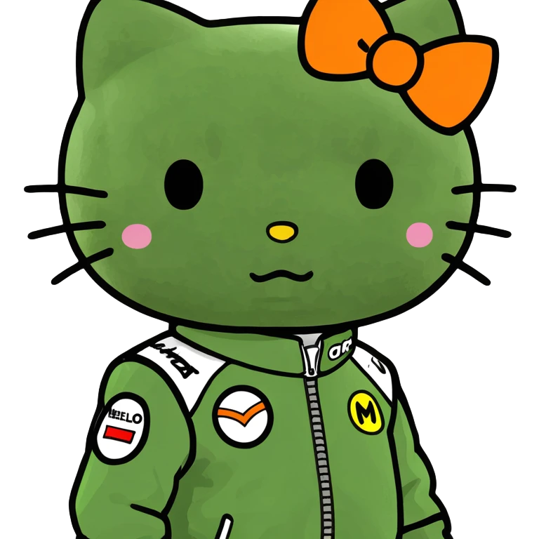 Hello kitty mclaren race suit emoji