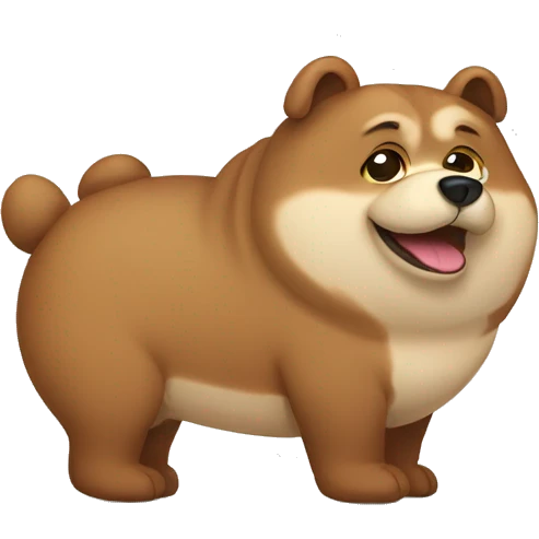chubby bear dog with a belly emoji