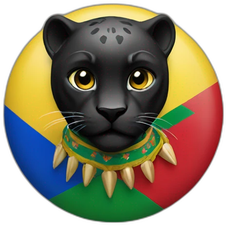 Black panther with Central African Republic country flag emoji