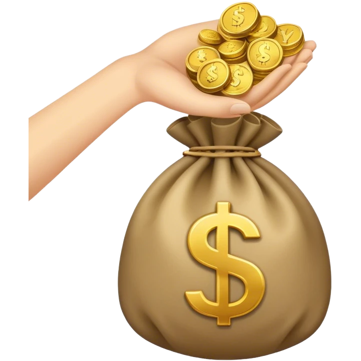 hand with money bag emoji