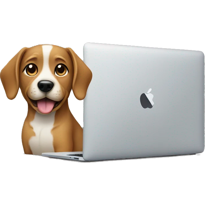 Dog with MacBook  emoji