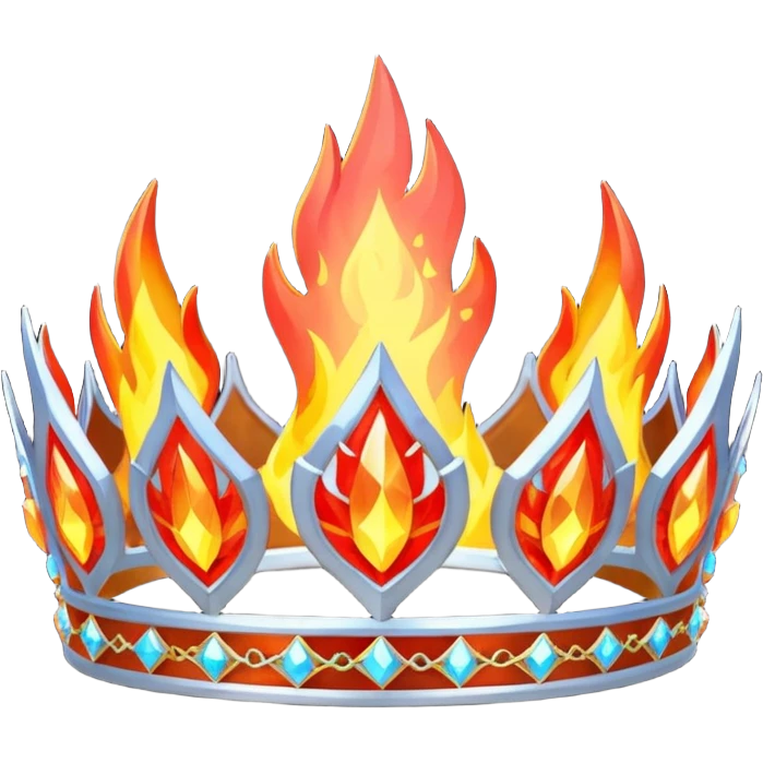 fantasy magic tiara of fire and ash low poly emoji