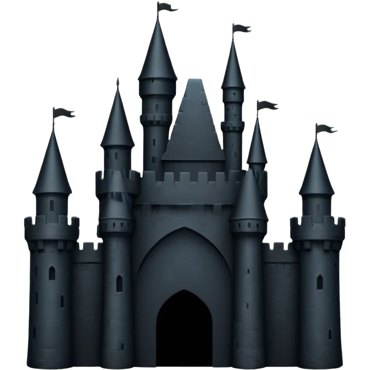 iOS emoji, minimal dark fantasy, black castle silhouette, flat emoji