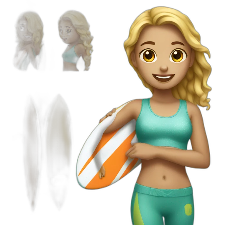Girl with surfboard emoji