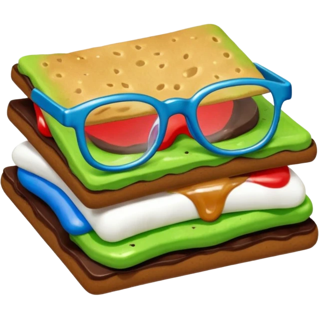 colored smores with with glassess emoji