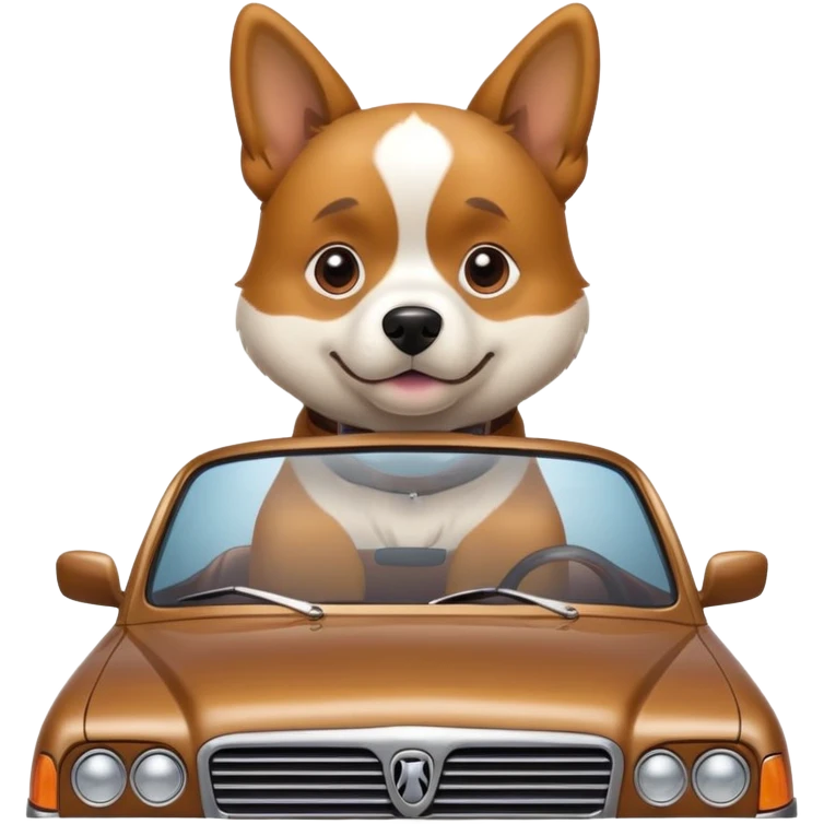 Hund auf Auto  emoji