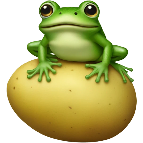 Frog riding a potato  emoji