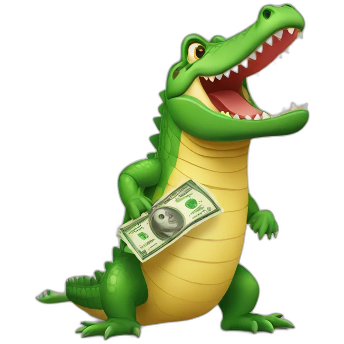 Crocodile with money emoji