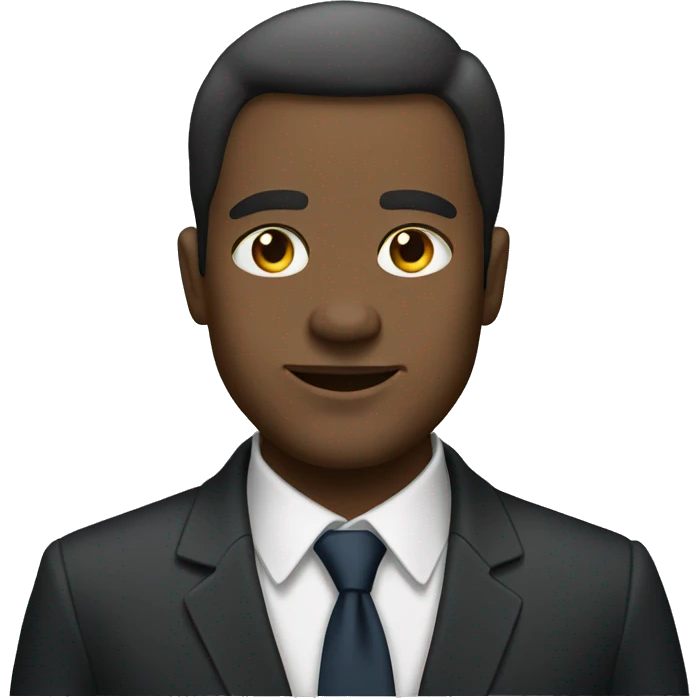 handsome man in a business suit with minimal hair emoji