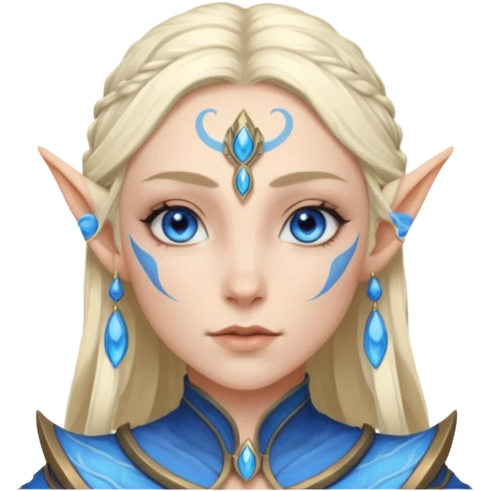 ESO female water elf with scale skin warrior with lashes and earrings emoji