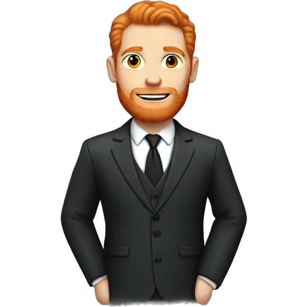 Ginger lawyer in a suit emoji