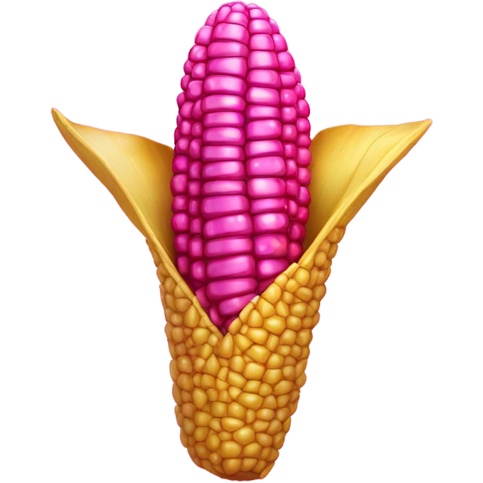 Hot pink corn on the Cobb with glitter  emoji