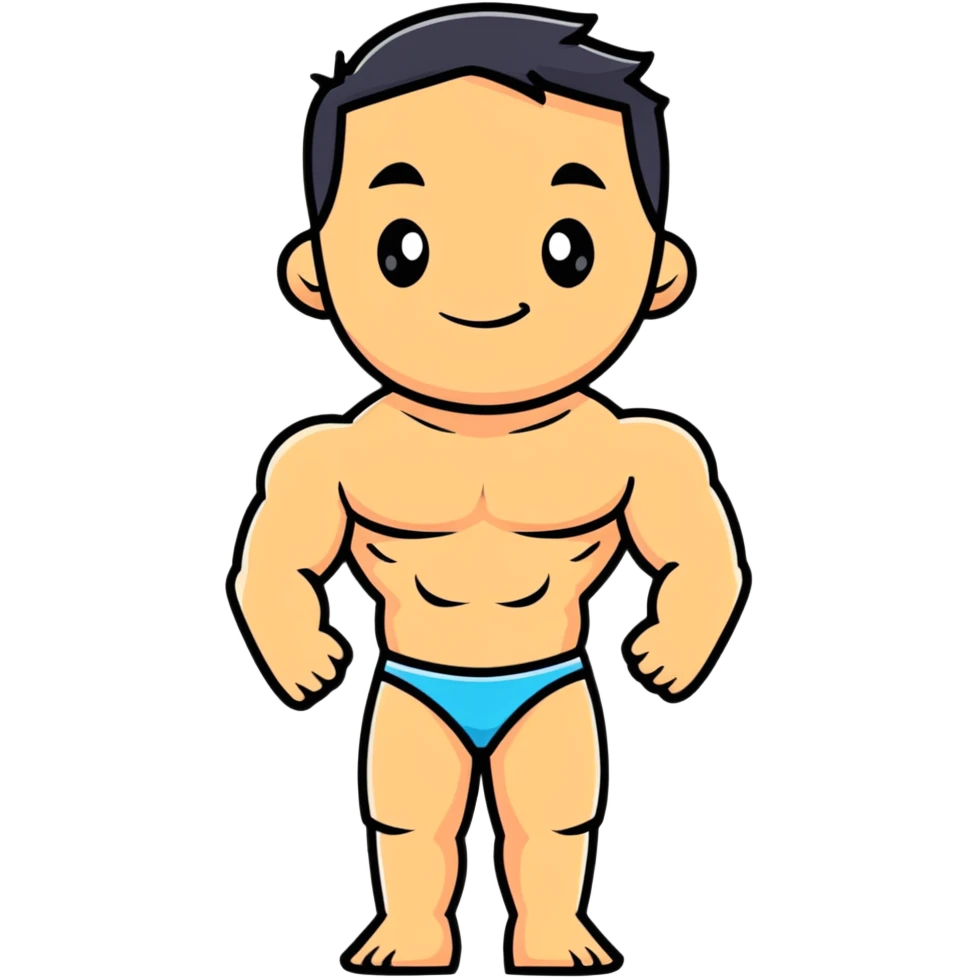Muscular Caucasian man wearing a bikini emoji
