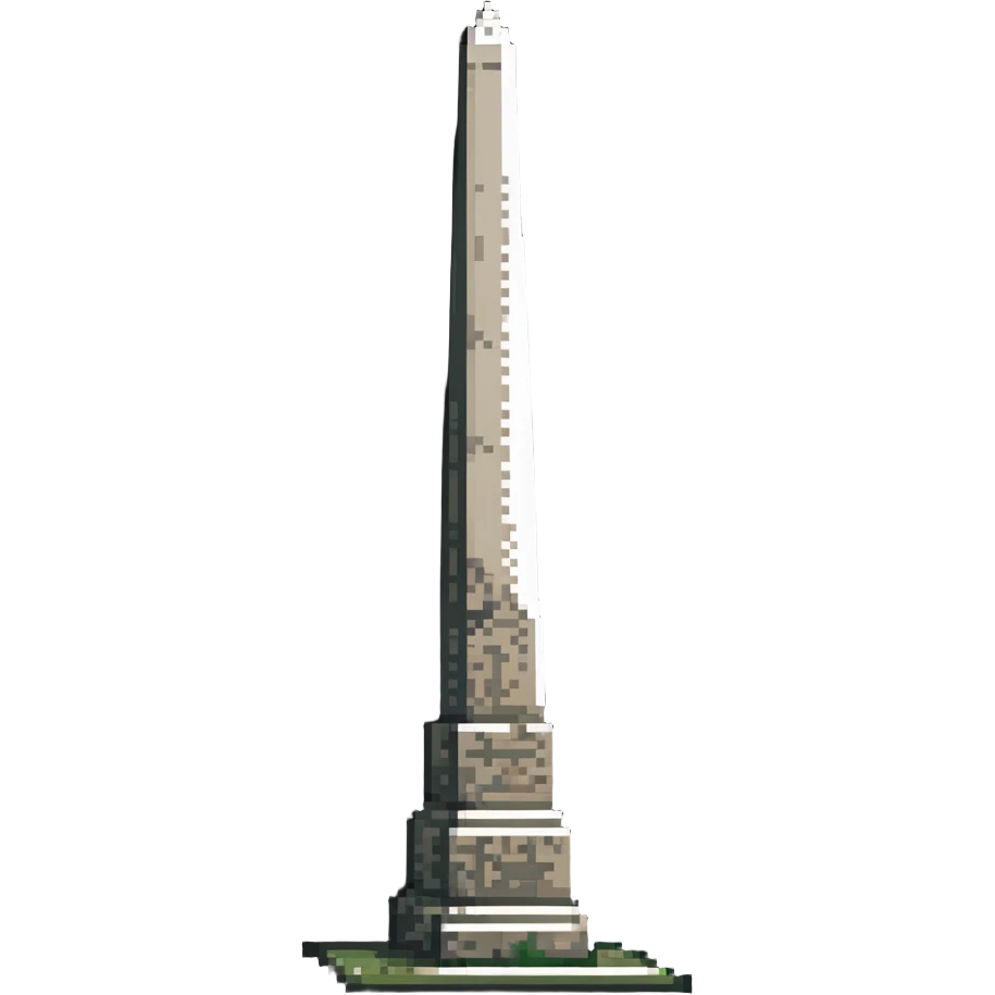 The Obelisk of Buenos Aires, a tall white stone monument with a pointed top, standing alone, iconic landmark of Argentina emoji