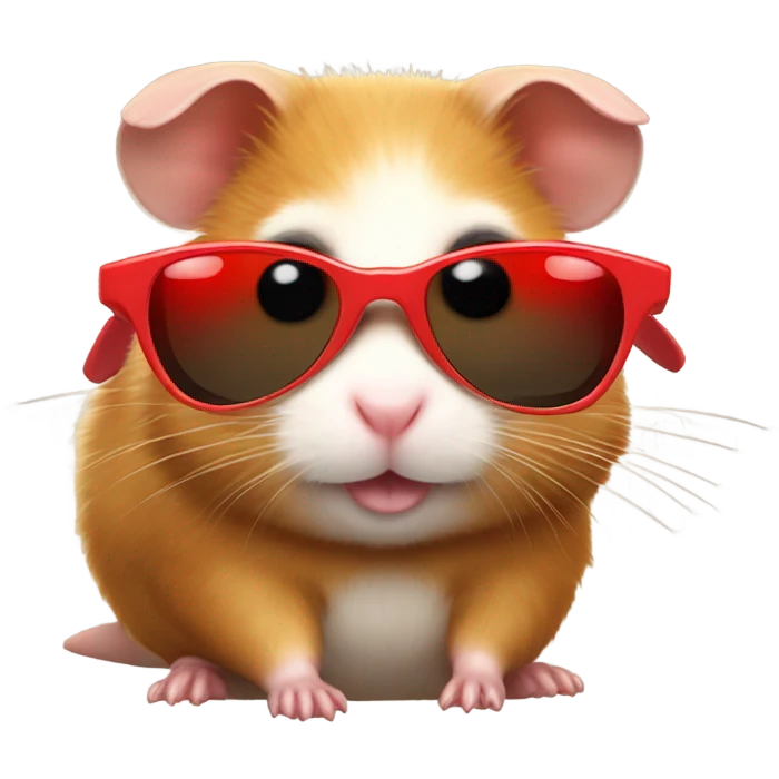 hamster wearing heart shaped sunglasses emoji