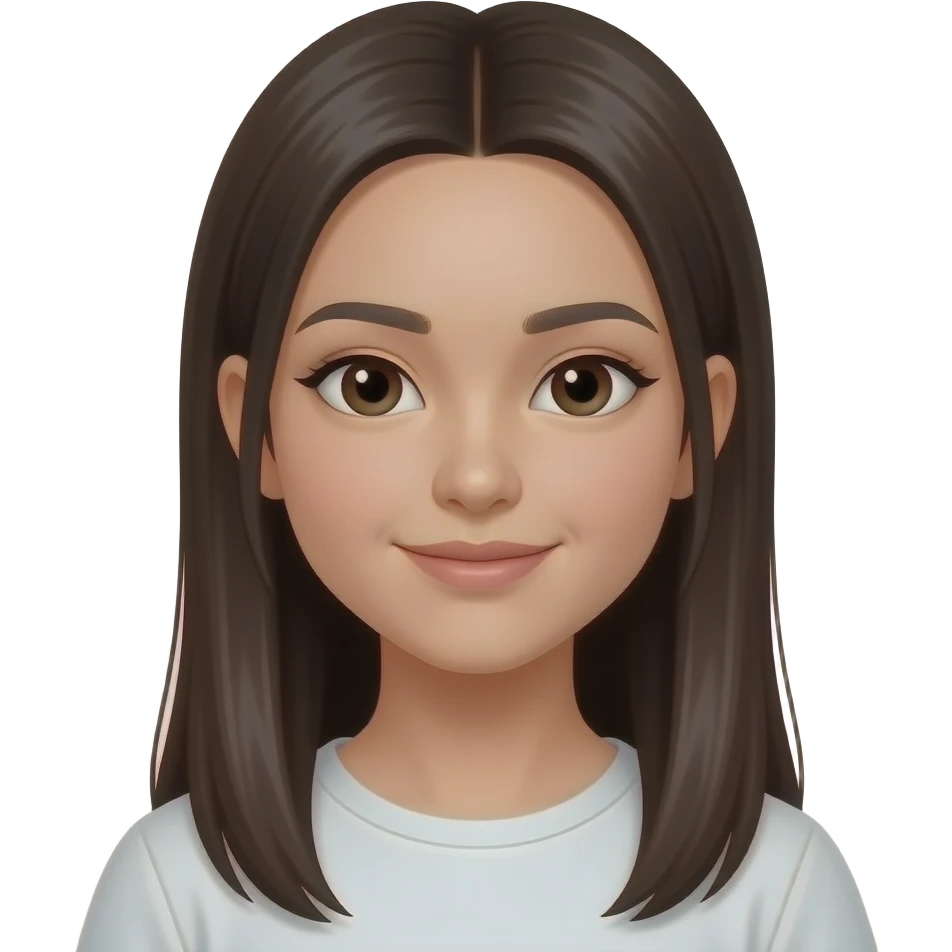 Can you generate an asian girl who has long straight hair with a middle part emoji