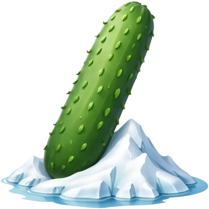 Snowy mountain shaped like a cucumber emoji