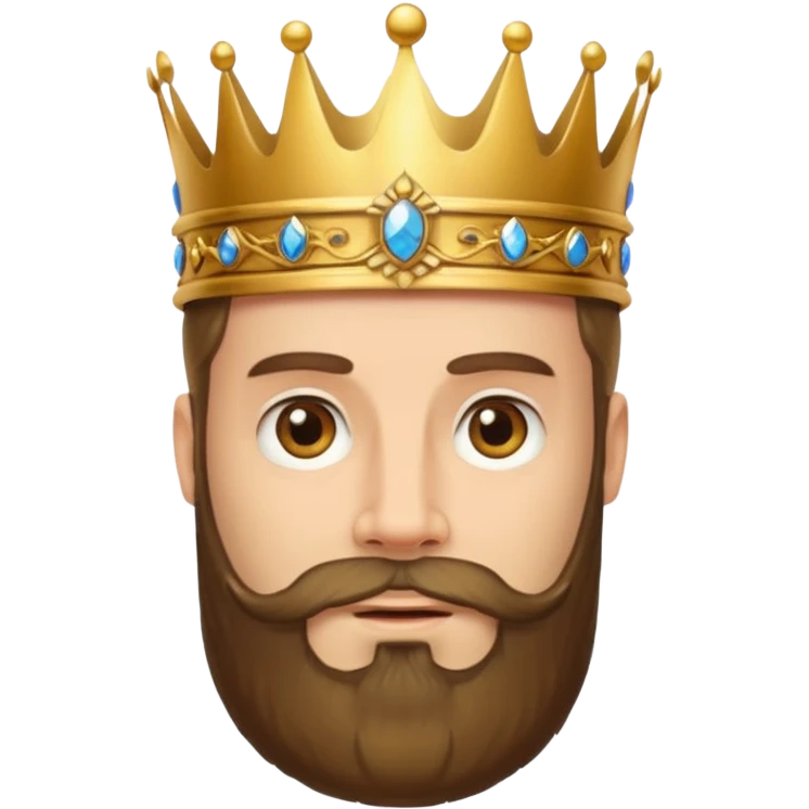 Bearded King, King with golden beard and ornate crown. emoji