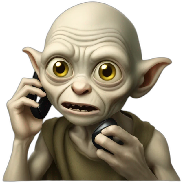 gollum calling at the phone emoji