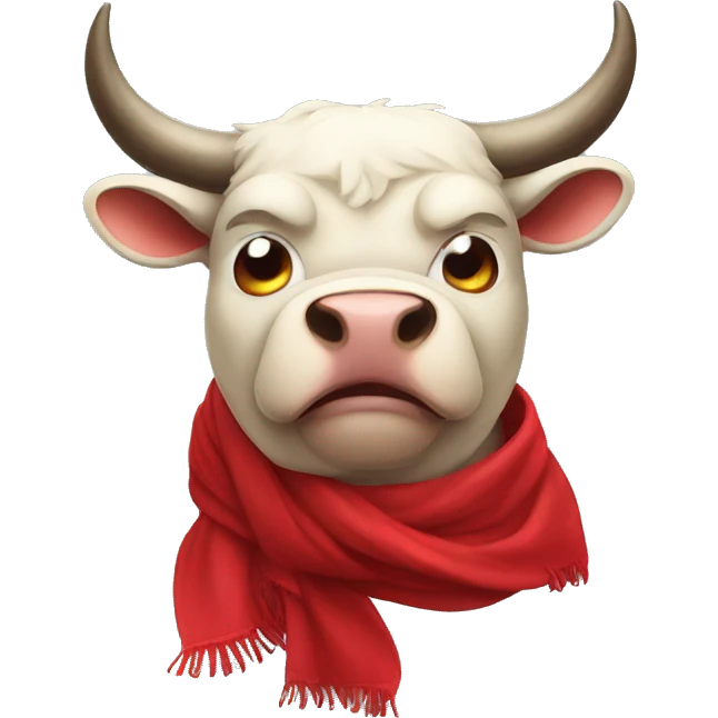 bull using red scarf feeling angry emoji