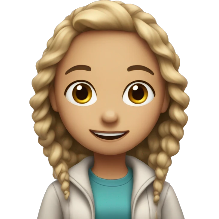 girl saying hello emoji