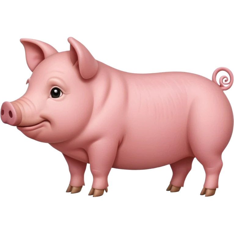 Realistic pig side view, less cartoony emoji